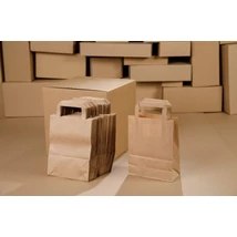 Szalagfüles papírtáska      barna 18X22+8   50db/csomag